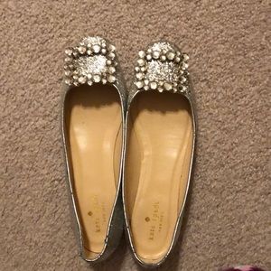 Kate Spade silver flats